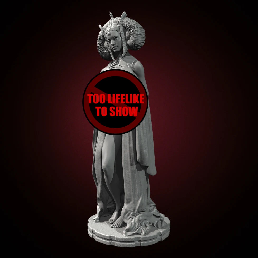 75mm Female with Flowing Robes, Resin Model Bust Kit, Unassembled and Unpainted