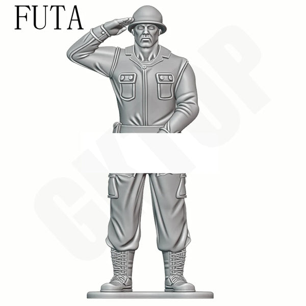 1/24 Modern American Soldier Saluting, Resin Model Figure Kit, Unassembled and Unpainted