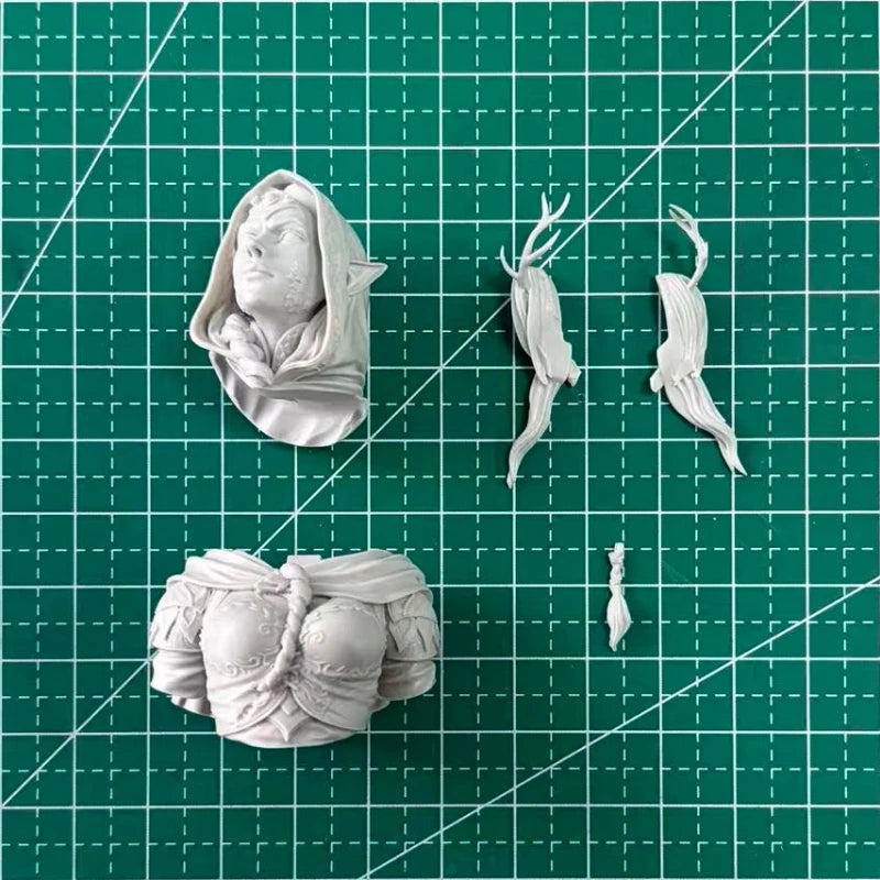 1/12 Elven Warrior Female, Resin Model Bust Kit, Fantasy Theme, Unassembled and Unpainted