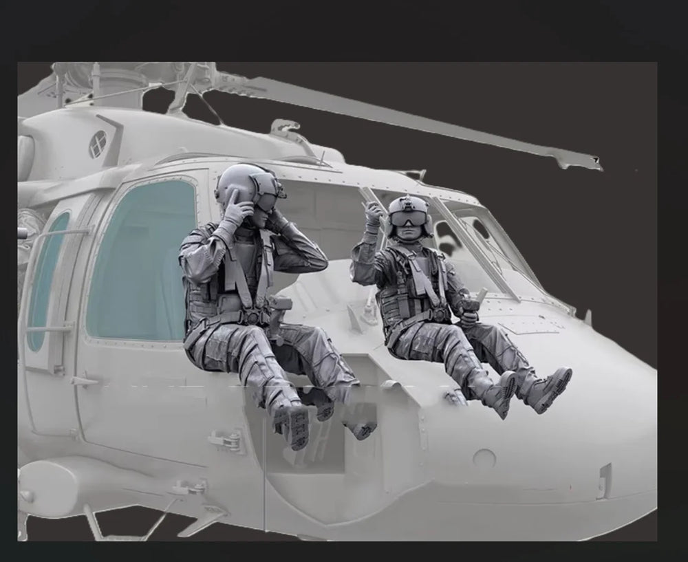1/35 Modern Special Forces Rappelling, 2 Figures, Resin Model Figure Kit, Unassembled and Unpainted