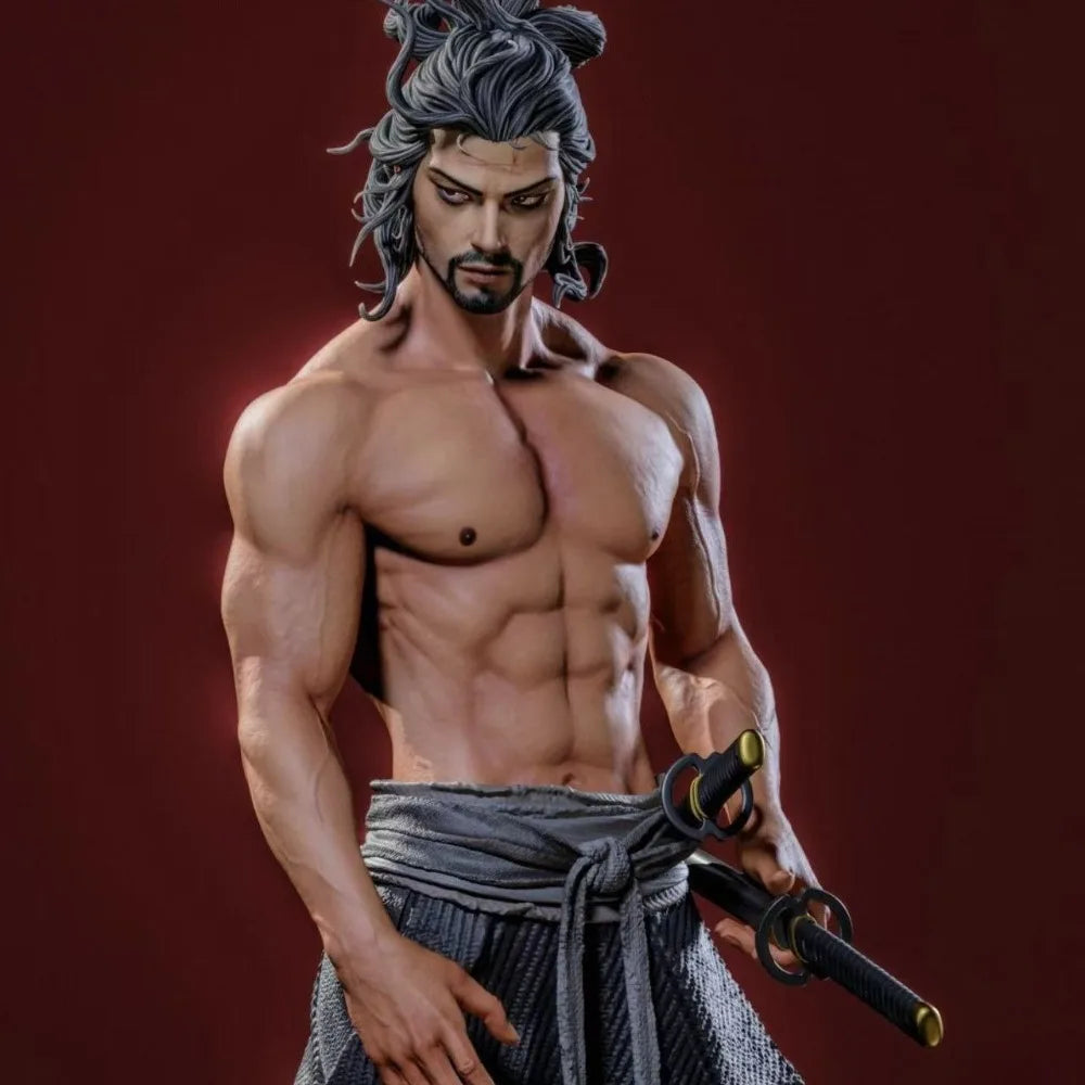 75mm Medieval Miyamoto Musashi Samurai, Resin Model Figure Kit, Unassembled and Unpainted