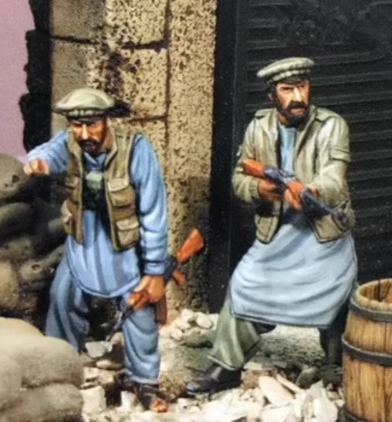 1/35 Cold War Soviet Militia, 2 Figures, Resin Model Figure Kit, Unassembled and Unpainted