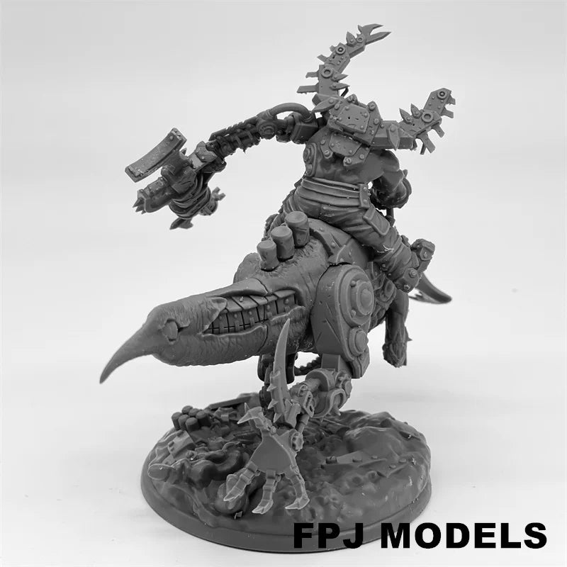28mm Orc Beast Riders, 6 Figures, Resin Model Figure Kit, Fantasy Theme, Unassembled and Unpainted
