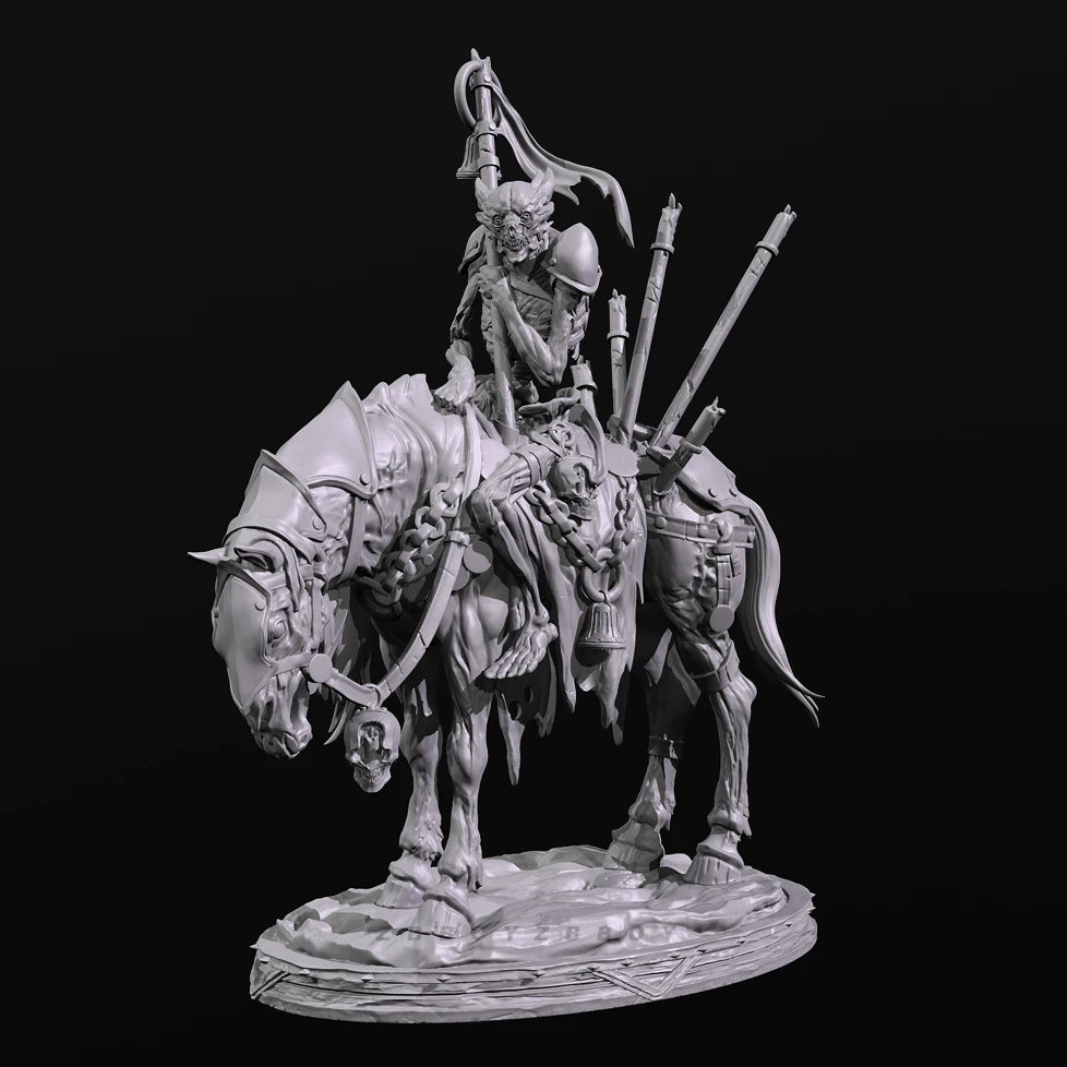 110mm Medieval Mounted Cavalry, Resin Model Figure Kit, Unassembled and Unpainted