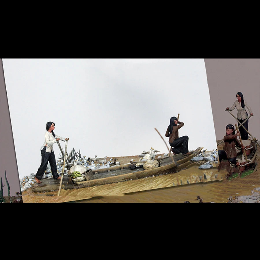 1/35 Vietnam War Mekong Delta Soldiers, 6 Figures, Resin Model Figure Kit, Unassembled and Unpainted