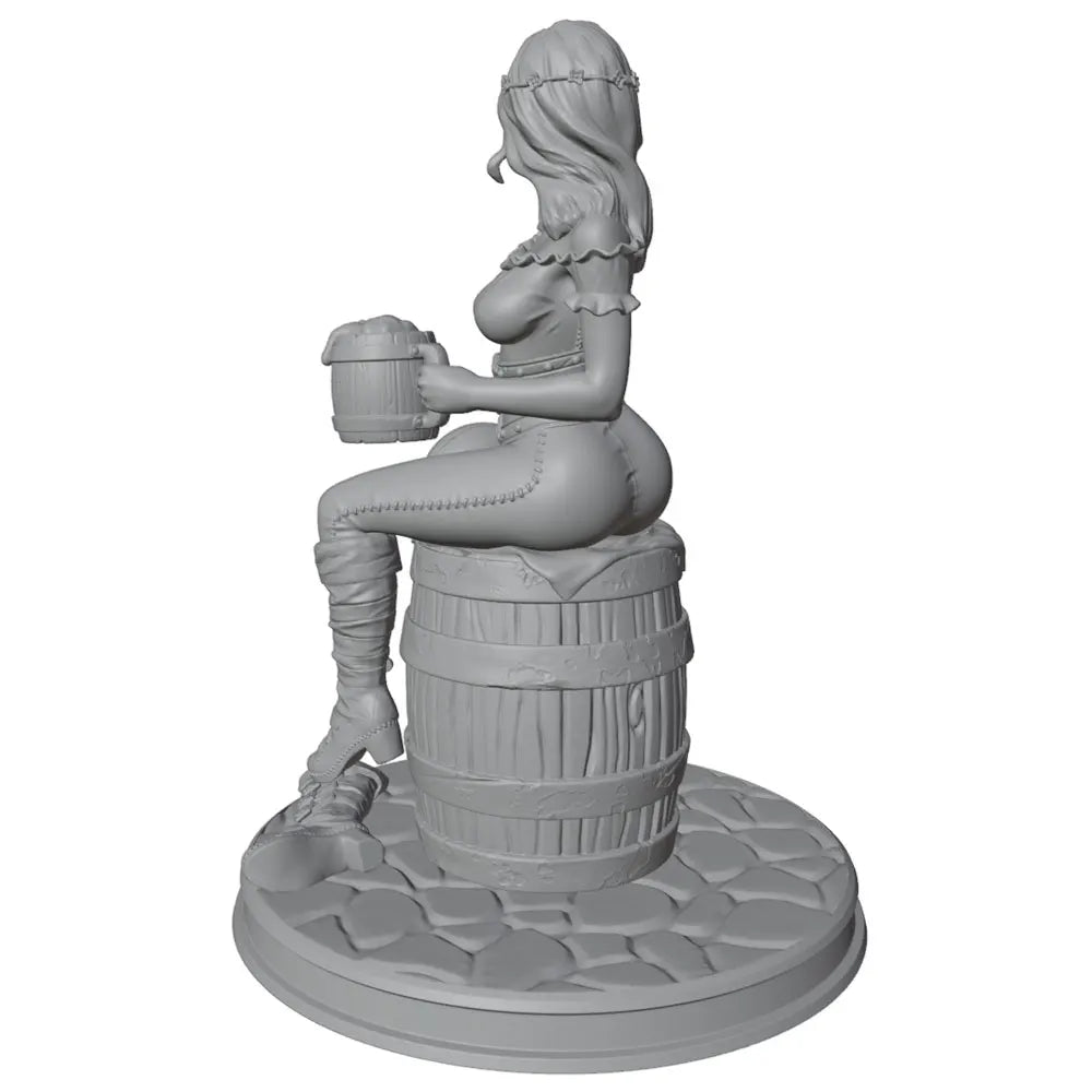 75mm Tavern Pin-up, Resin Model Diorama Kit, Unassembled and Unpainted