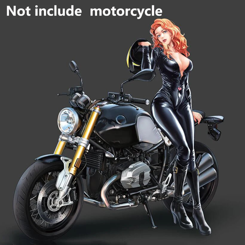 1/9 Pin-up Biker Female, Resin Model Figure Kit, Unassembled and Unpainted