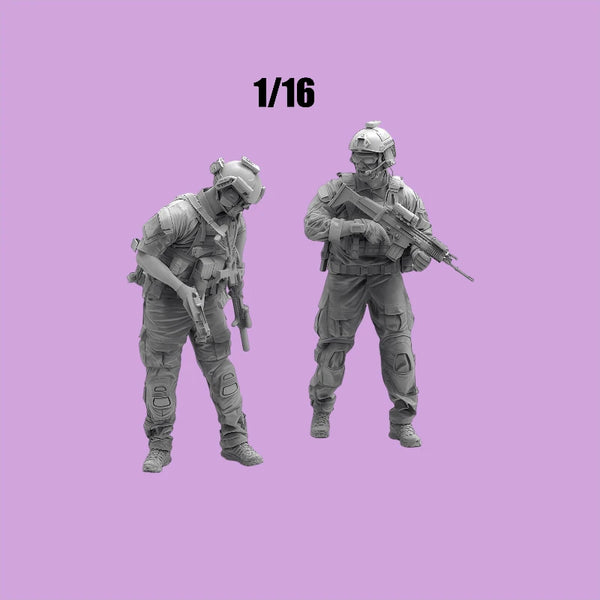 1/16 Modern Special Forces Operators, 2 Figures, Resin Model Figure Kit, Unassembled and Unpainted