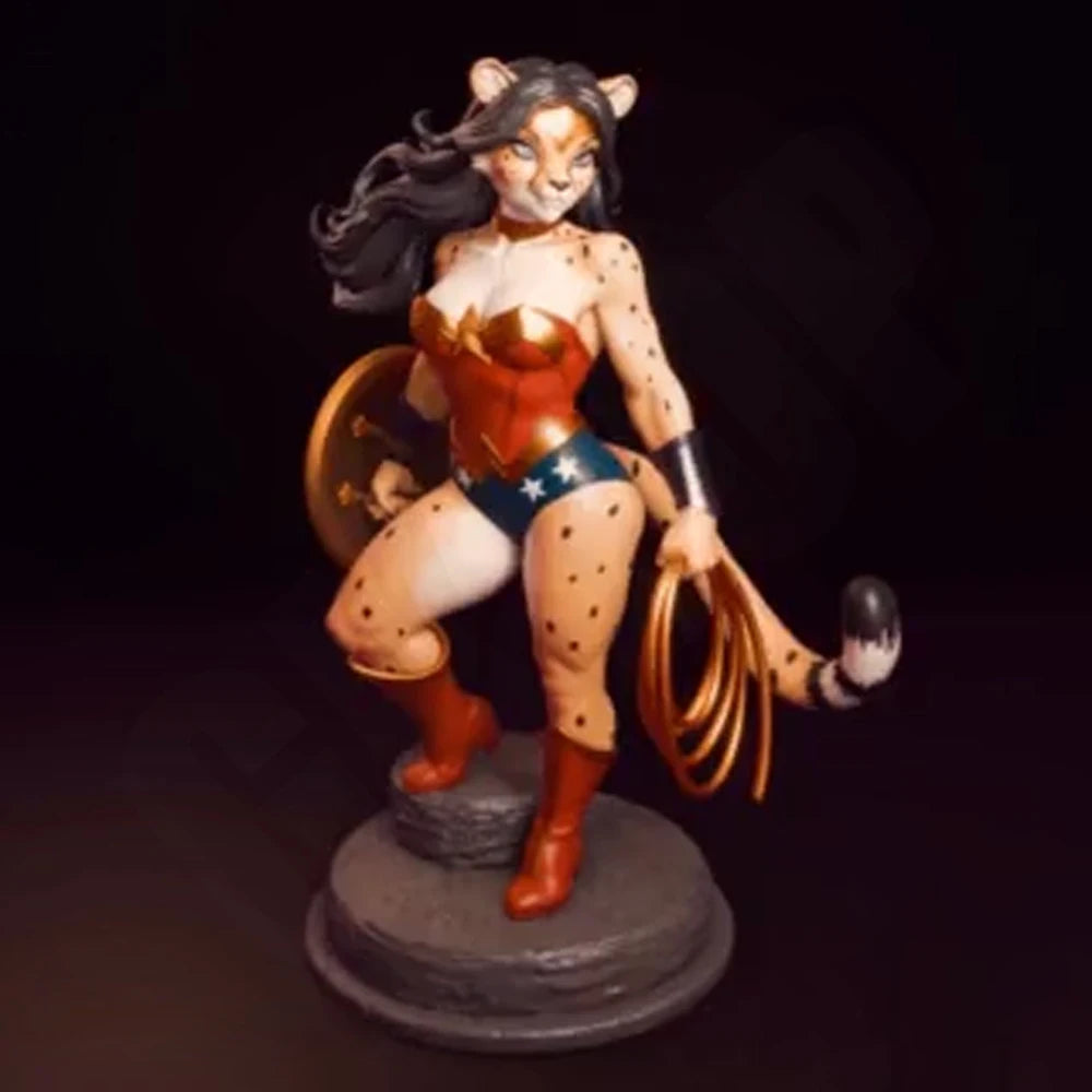 1/24 Beast Girl Warrior, Resin Model Figure Kit, Fantasy Theme, Unassembled and Unpainted