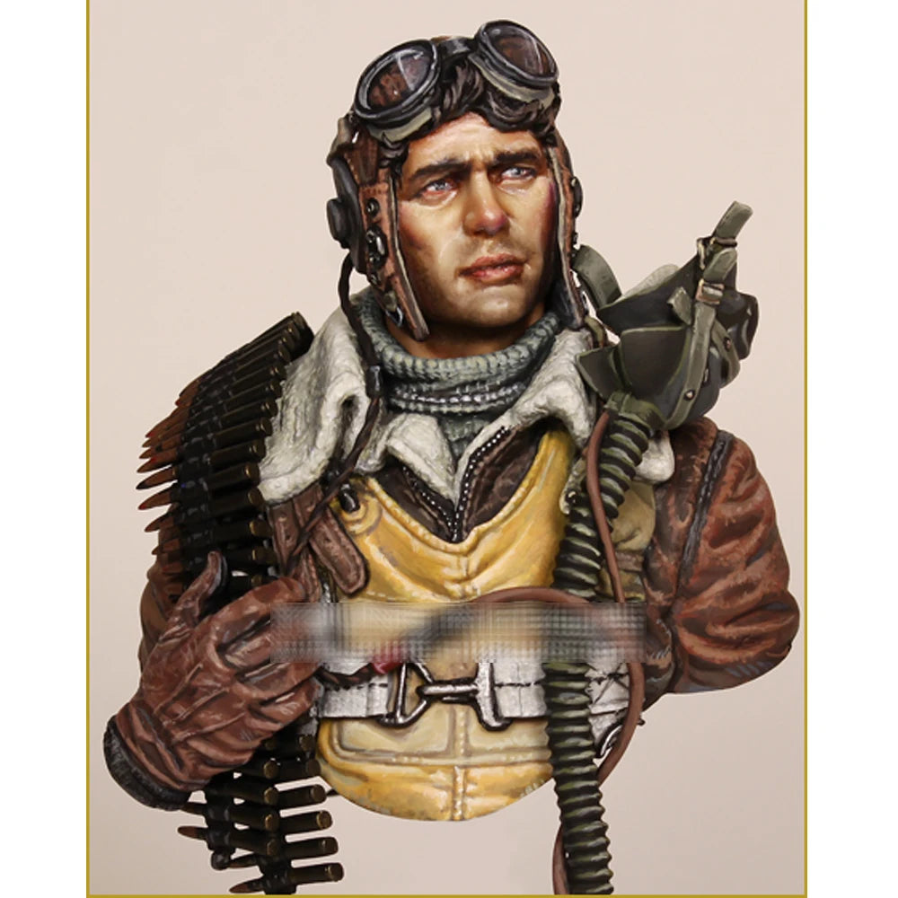 1/10 WWII USAAF B-24 Gunner, Resin Model Bust Kit, Unassembled and Unpainted