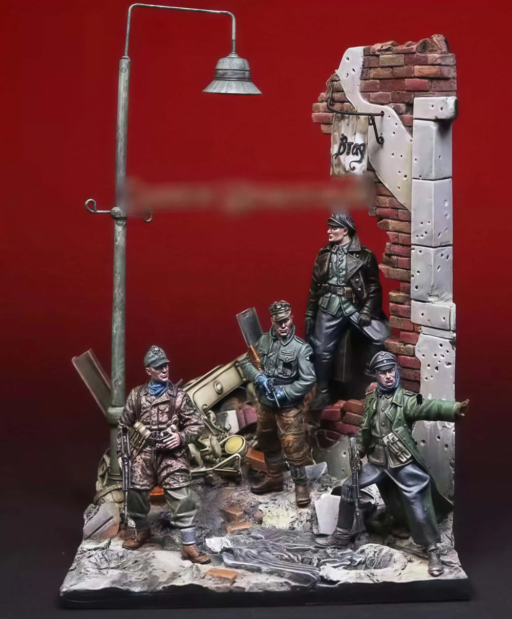 1/35 WWII Fortified Position, 5 Figures, Resin Model Diorama Kit, Unassembled and Unpainted