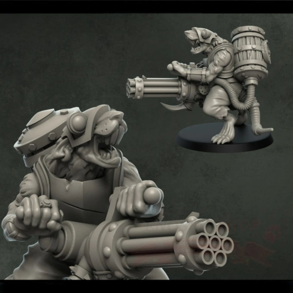 28mm Mouse Gunner, Resin Model Figure Kit, Fantasy Theme, Unassembled and Unpainted
