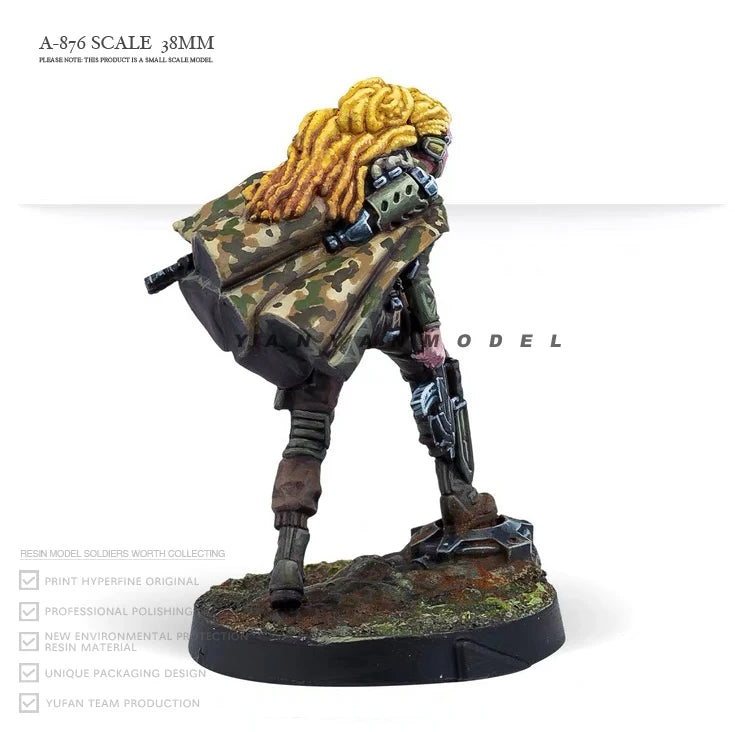 38mm Trooper Female, 2 Figures, Resin Model Figure Kit, Sci-Fi Theme, Unassembled and Unpainted