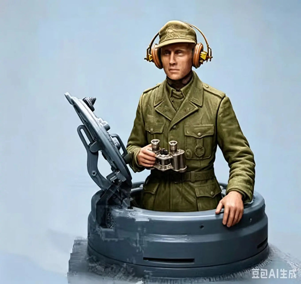 1/35 WWII German Wehrmacht Soldier, Resin Model Bust Kit, Unassembled and Unpainted