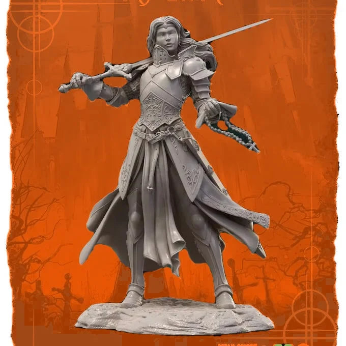 1/24 Armored Sorceress with Raised Staff, Resin Model Figure Kit, Fantasy Theme, Unassembled and Unpainted