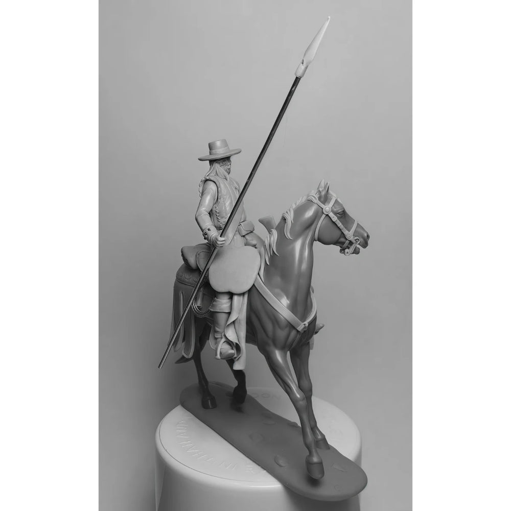 54mm Spanish Cavalry Soldier 1751, Resin Model Figure Kit, Military Theme, Unassembled and Unpainted