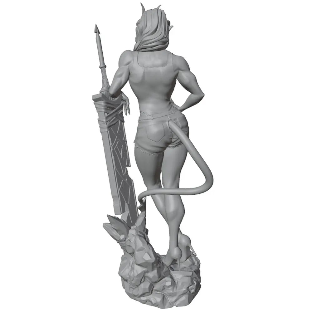 1/24 Demon Warrior with Horns and Great Sword, Resin Model Figure Kit, Fantasy Theme, Unassembled and Unpainted