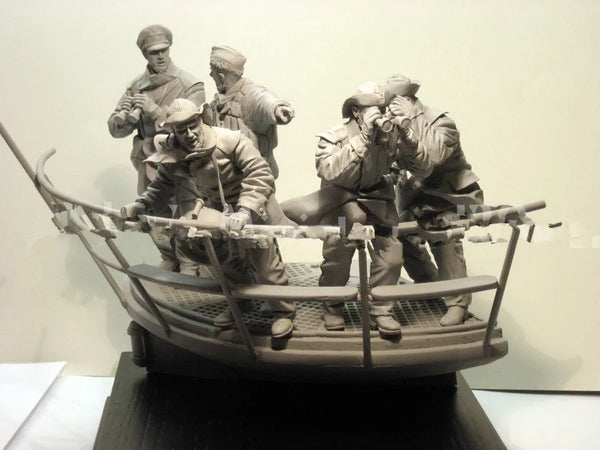 1/16 WWII Landing, 8 Figures, Resin Model Figure Kit, Unassembled and Unpainted