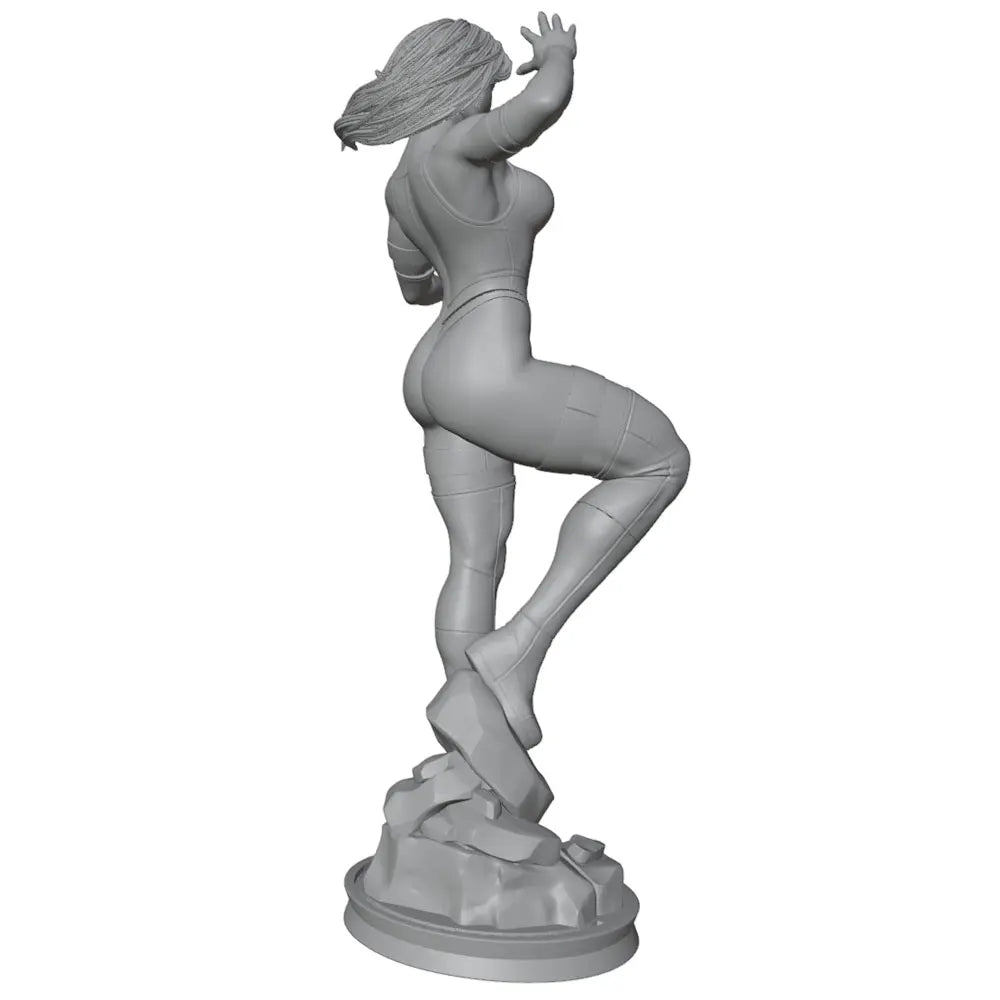 1/24 Pin-Up with Wavy Hair and Playful Gestures, Resin Model Figure Kit, Unassembled and Unpainted