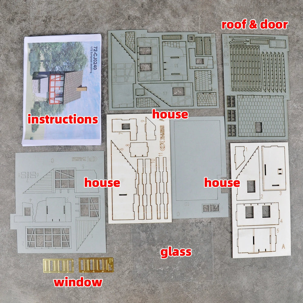 1/64 Residential Dwelling, Resin Model Diorama Kit, Historical Theme, Unassembled and Unpainted
