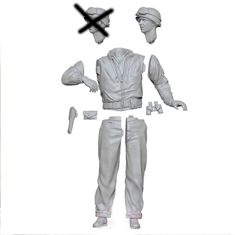 1/16 WWII U.S. Army Soldier, Resin Model Figure Kit, Unassembled and Unpainted