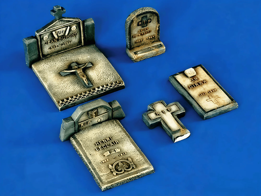 Graveyard Cemetery, Resin Model Diorama Kit, Fantasy Theme, Unassembled and Unpainted