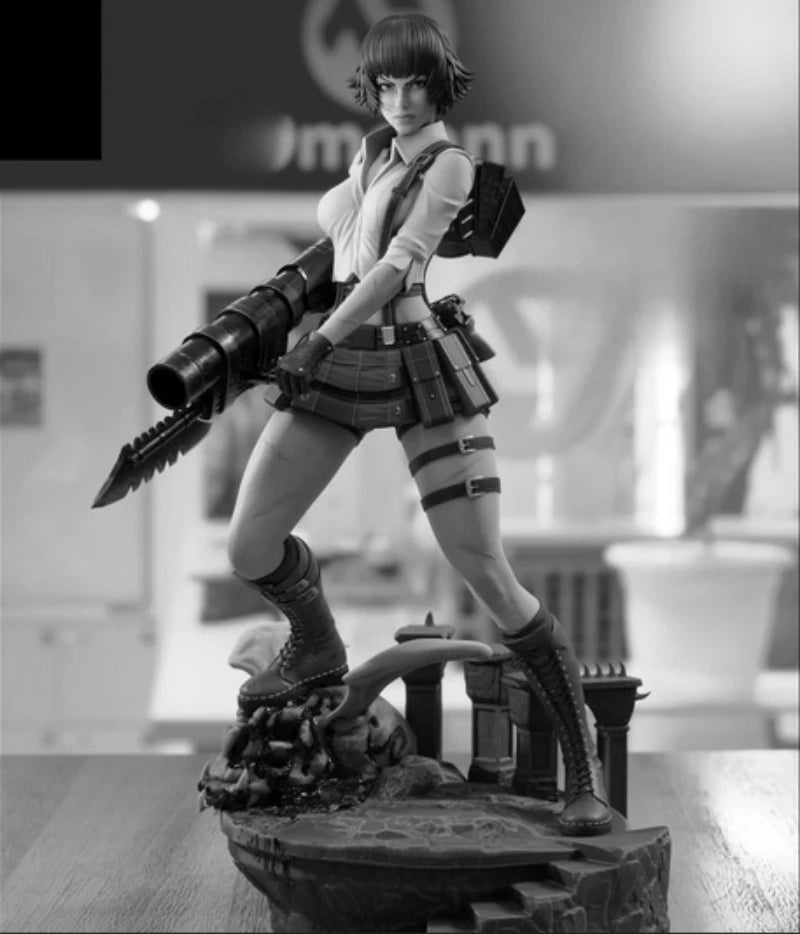 75mm Modern Anime Female Gunner in Tactical Armor, Resin Model Figure Kit, Unassembled and Unpainted