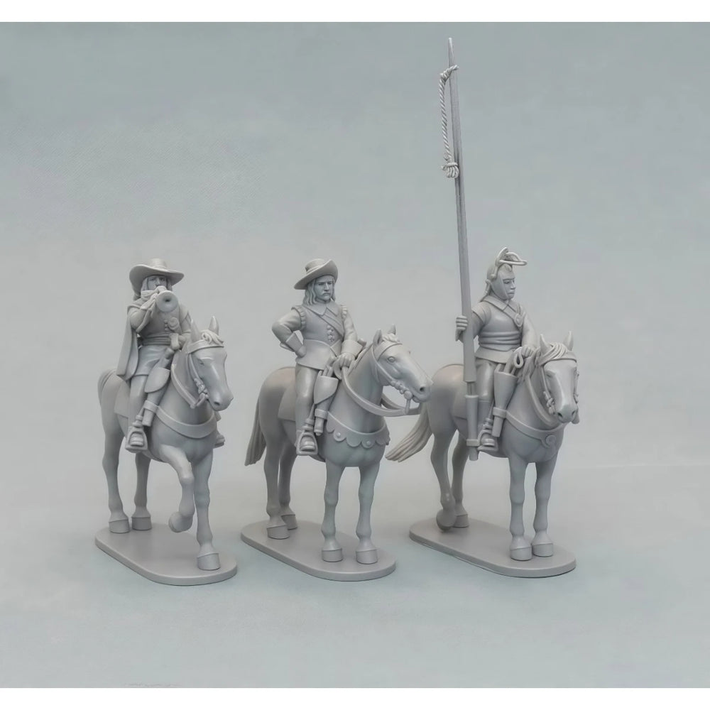 28mm WWI Cavalry Command Group, 11 Figures, Resin Model Figure Kit, Unassembled and Unpainted
