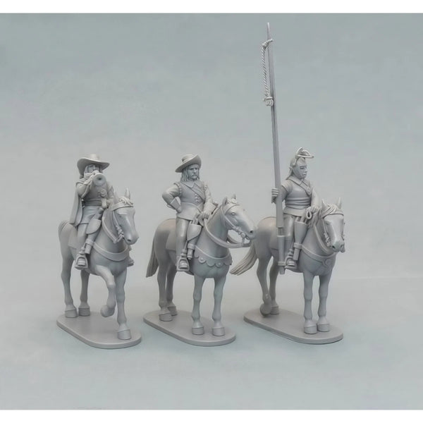28mm WWI Cavalry Command Group, 11 Figures, Resin Model Figure Kit, Unassembled and Unpainted