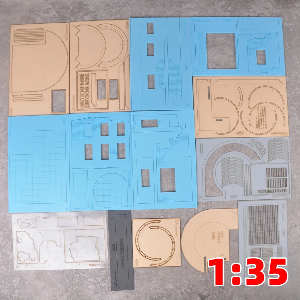 1/35 Modern Ruined German Bank Urban Ruins, Resin Model Diorama Kit, Unassembled and Unpainted