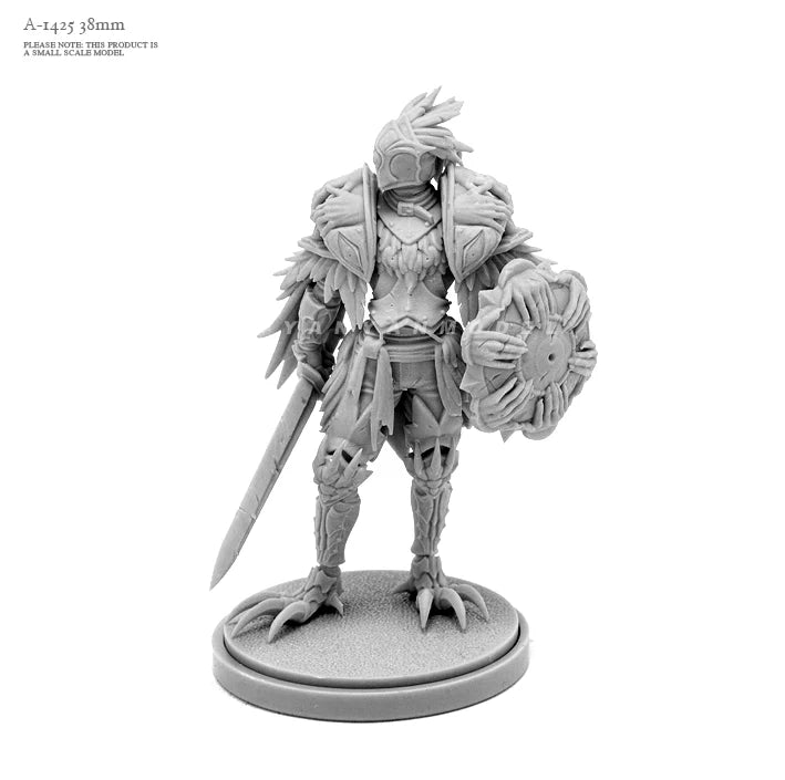 38mm Warrior Knight, Resin Model Figure Kit, Fantasy Theme, Unassembled and Unpainted