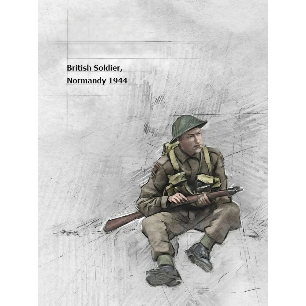1/35 WWII British Infantry in Seated Combat Position, 2 Figures, Resin Model Figure Kit, Unassembled and Unpainted