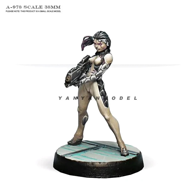 38mm Sci-Fi Female Warrior, Resin Model Figure Kit, Unassembled and Unpainted