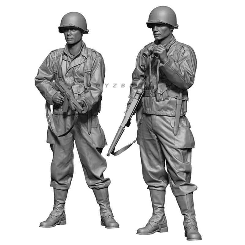 1/35 WWII European Infantry, 6 Figures, Resin Model Figure Kit, Unassembled and Unpainted