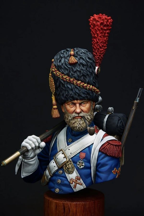 1/10 Napoleonic French Guards Officer, Resin Model Bust Kit, Unassembled and Unpainted