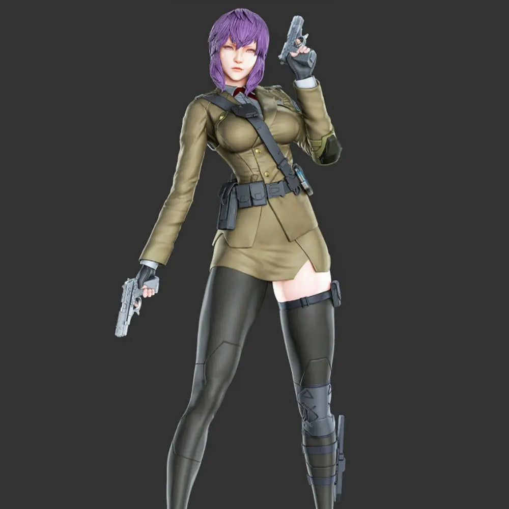 1/24 Female Tactical Operator with Pistols, Resin Model Figure Kit, Anime Theme, Unassembled and Unpainted