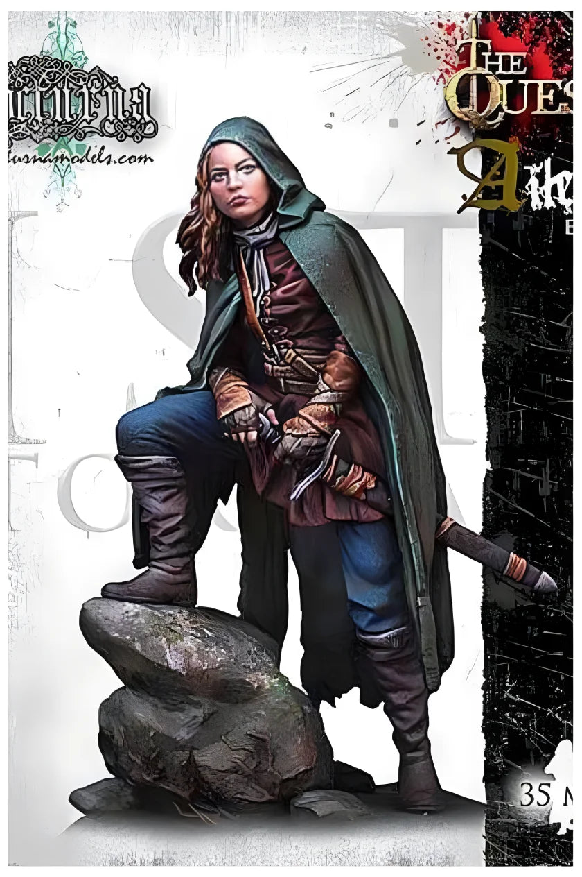 54mm Medieval Warrior Woman, Resin Model Figure Kit, Unassembled and Unpainted