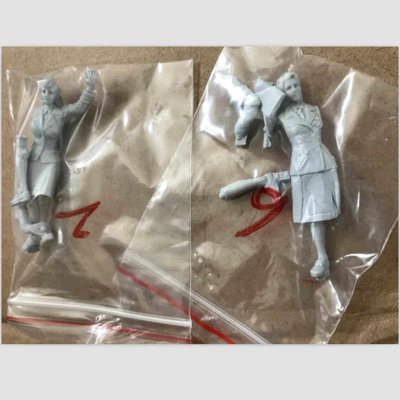 1/35 WWII German Women's Auxiliary, 2 Figures, Resin Model Figure Kit, Unassembled and Unpainted