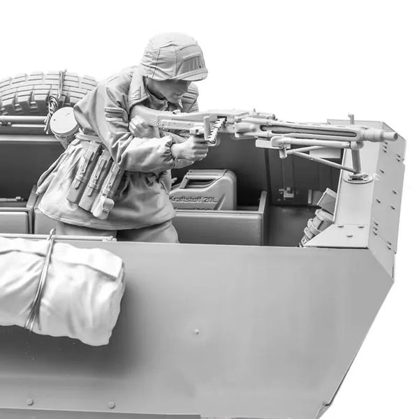 1/16 WWII German Panzer Crew Manning Turret Guns, Resin Model Figure Kit, Unassembled and Unpainted