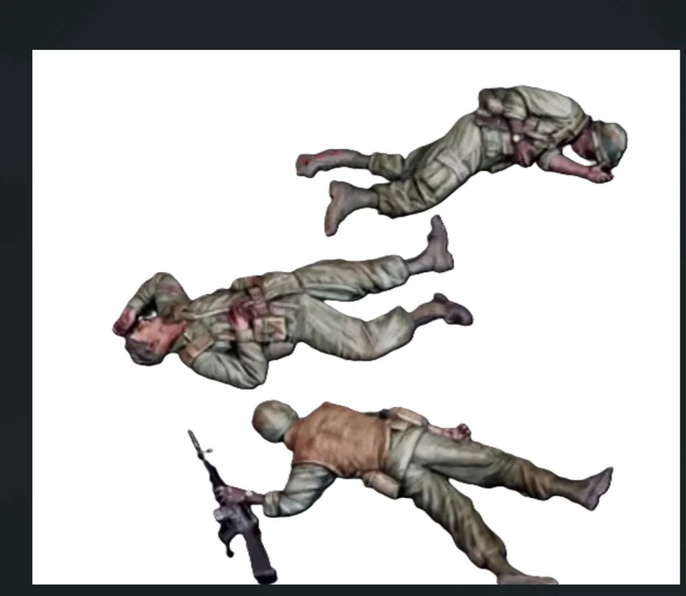 1/35 Modern Military Prone Soldiers, 3 Figures, Resin Model Figure Kit, Unassembled and Unpainted