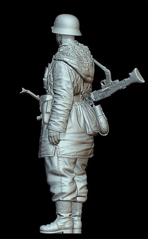 1/16 WWII German Infantryman with MP40, Resin Model Figure Kit, Unassembled and Unpainted
