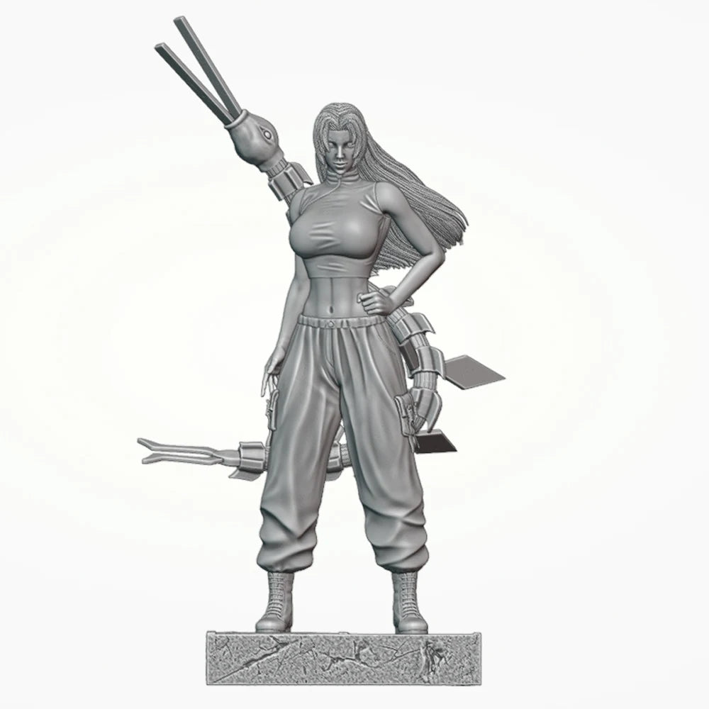 1/24 Female Barbarian with Dual Hatchets, Resin Model Figure Kit, Fantasy Theme, Unassembled and Unpainted