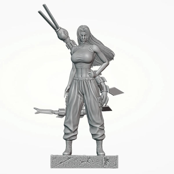 1/24 Female Barbarian with Dual Hatchets, Resin Model Figure Kit, Fantasy Theme, Unassembled and Unpainted