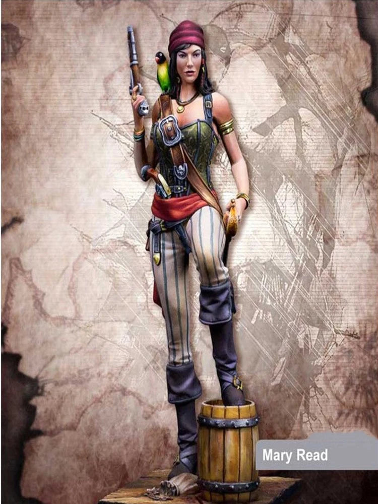 75mm Mary Read Female Pirate, Resin Model Figure Kit, Historical Theme, Unassembled and Unpainted