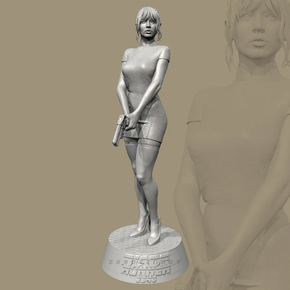 75mm Female Mercenary Soldier, Resin Model Figure Kit, Unassembled and Unpainted