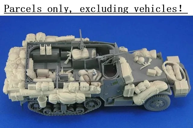 1/35 WWII Allied M2 Half-Track Stowage, Resin Model Accessory Kit, Unpainted