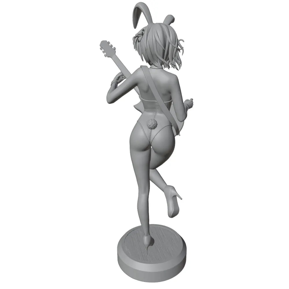 75mm Anime Bunny Girl with Guitar, Resin Model Figure Kit, Unassembled and Unpainted