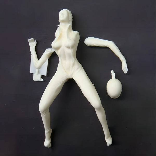 1/12 Tactical Female Operator with Dual Weapons, Resin Model Figure Kit, Unassembled and Unpainted