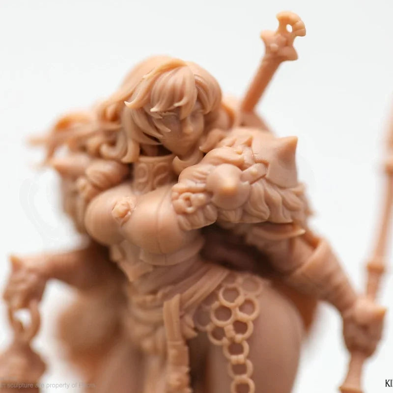 30mm Armored Warrior, Resin Model Figure Kit, Fantasy Theme, Unassembled and Unpainted