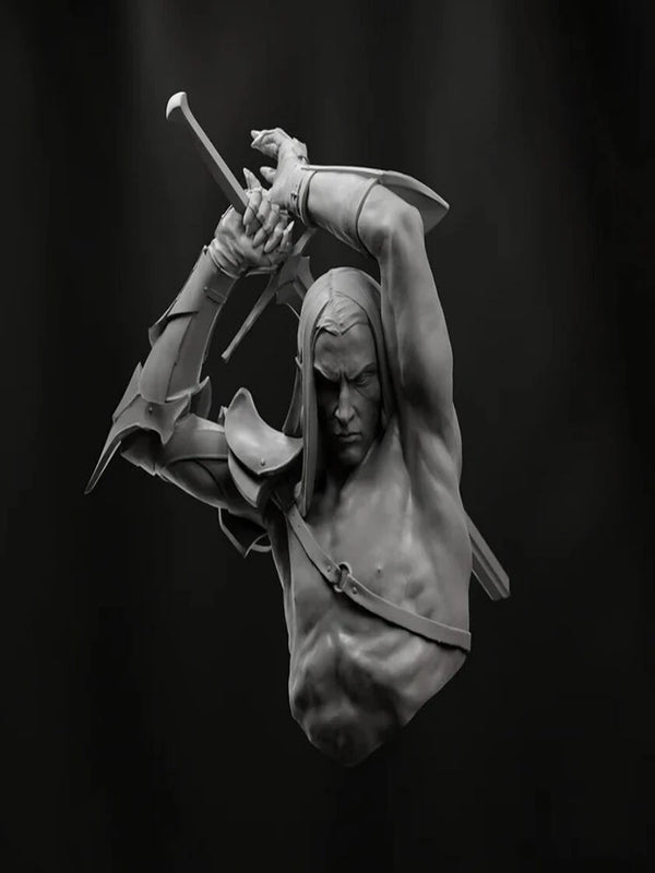 1/12 Medieval Fantasy Medieval Knight Warrior, Resin Model Bust Kit, Unassembled and Unpainted